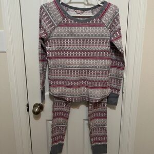 Victoria's Secret Gray and Pink Patterned Pajama Set